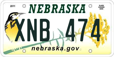 NE license plate XNB474