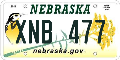 NE license plate XNB477