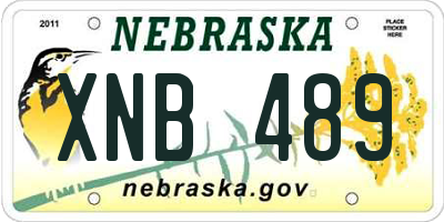 NE license plate XNB489