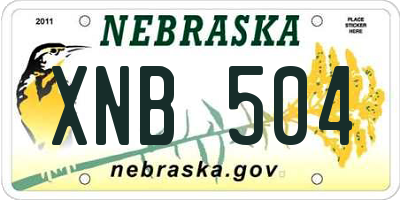 NE license plate XNB504