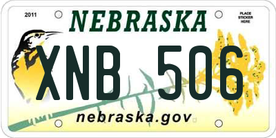 NE license plate XNB506