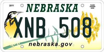 NE license plate XNB508