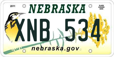 NE license plate XNB534