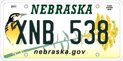 NE license plate XNB538