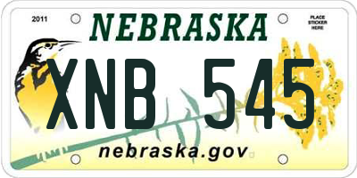 NE license plate XNB545