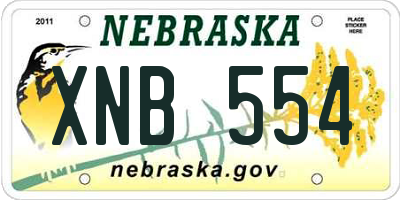 NE license plate XNB554