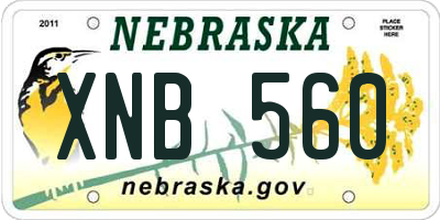 NE license plate XNB560
