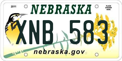 NE license plate XNB583