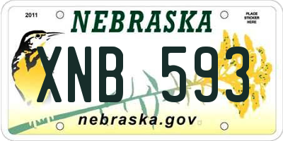 NE license plate XNB593