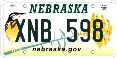 NE license plate XNB598