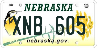 NE license plate XNB605