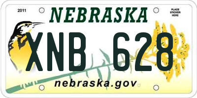 NE license plate XNB628
