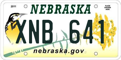 NE license plate XNB641