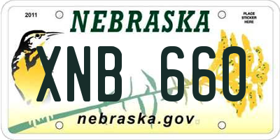 NE license plate XNB660