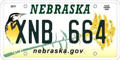 NE license plate XNB664