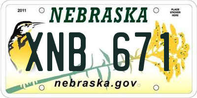NE license plate XNB671