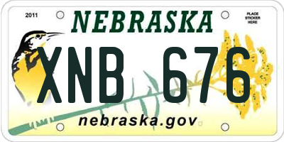 NE license plate XNB676