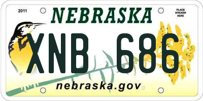 NE license plate XNB686