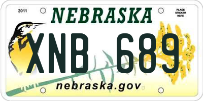 NE license plate XNB689