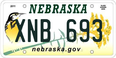 NE license plate XNB693