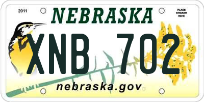 NE license plate XNB702