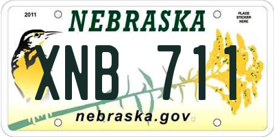 NE license plate XNB711