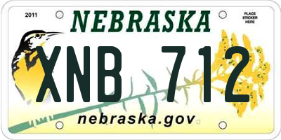NE license plate XNB712
