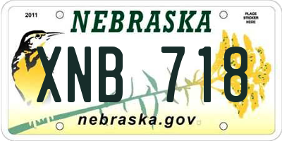 NE license plate XNB718