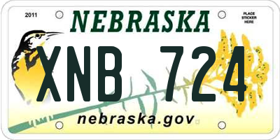 NE license plate XNB724