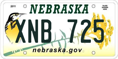 NE license plate XNB725