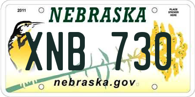 NE license plate XNB730