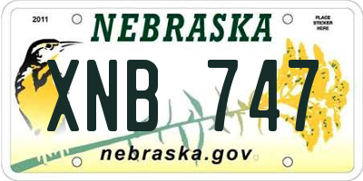 NE license plate XNB747