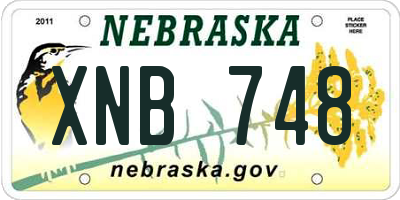 NE license plate XNB748