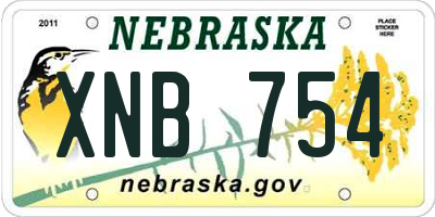 NE license plate XNB754