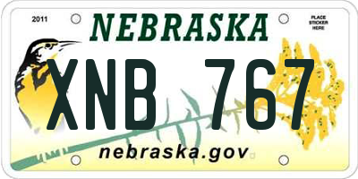 NE license plate XNB767