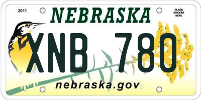 NE license plate XNB780