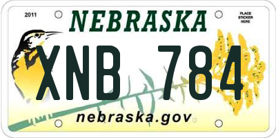 NE license plate XNB784