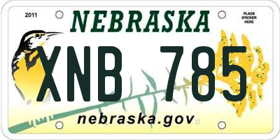 NE license plate XNB785