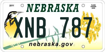 NE license plate XNB787