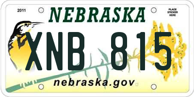 NE license plate XNB815