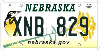 NE license plate XNB829