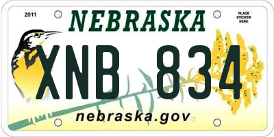 NE license plate XNB834