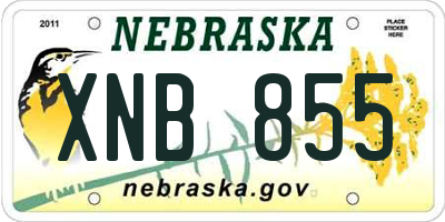 NE license plate XNB855