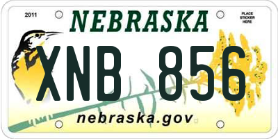NE license plate XNB856
