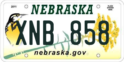 NE license plate XNB858