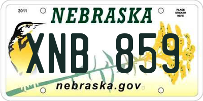 NE license plate XNB859