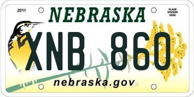NE license plate XNB860