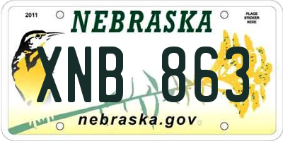 NE license plate XNB863