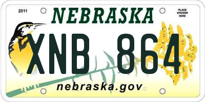 NE license plate XNB864