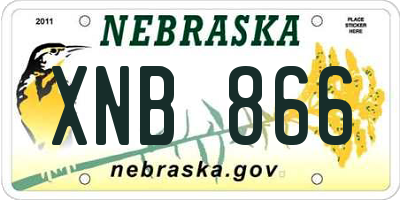 NE license plate XNB866